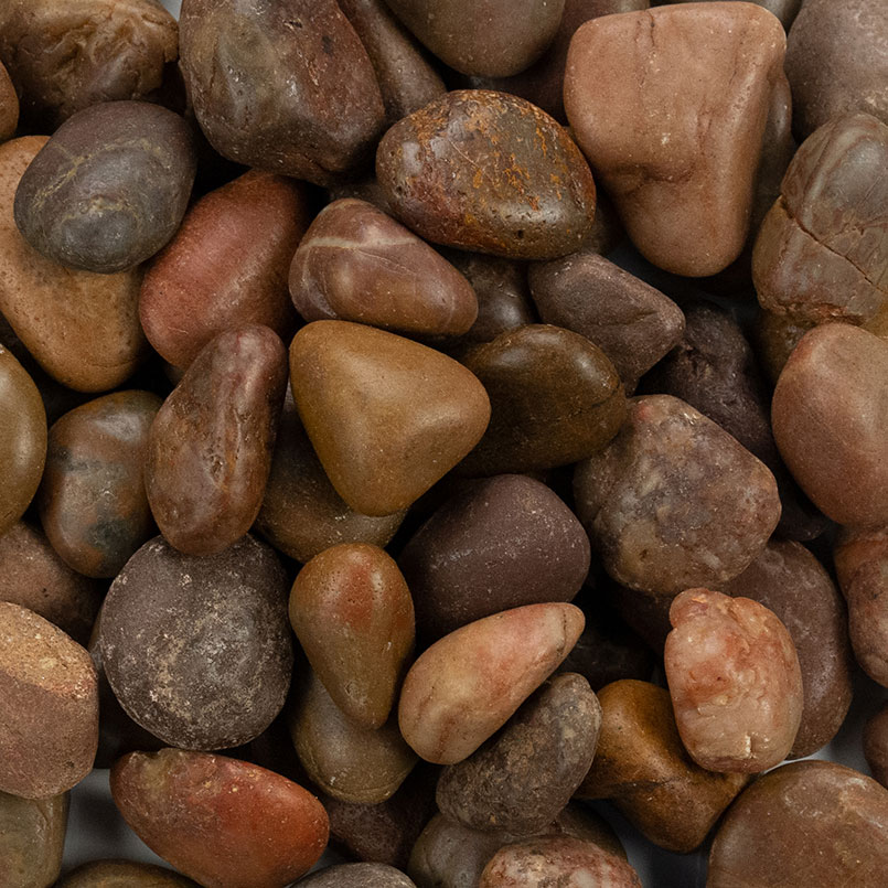 Polished red pebbles